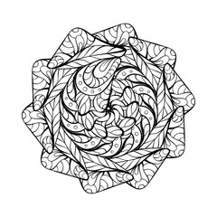 Abstract black and white mandala pattern