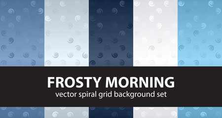 Spiral pattern set Frosty Morning. Vector seamless backgrounds