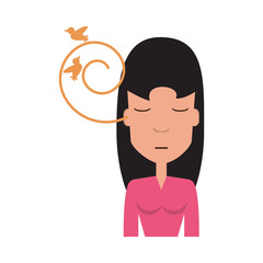 Woman listening birds