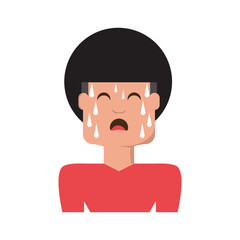 Man with heart attack face cartoon