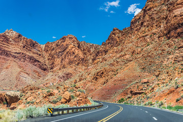 Modern highway in the USA. Arizona