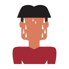 Man with heart attack face cartoon