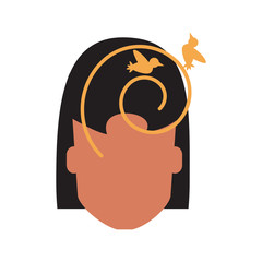 Woman listening birds