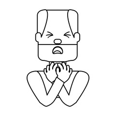 Obraz premium Man with heart attack face cartoon