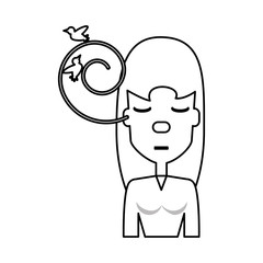 Woman listening birds