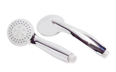 Two shower heads with several spray settings