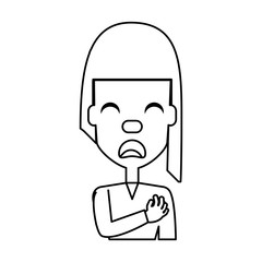 Woman with heart attack face