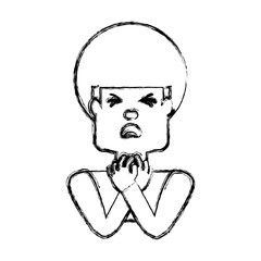 Man with heart attack face cartoon
