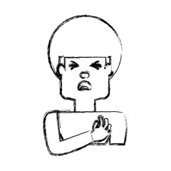 Man with heart attack face cartoon