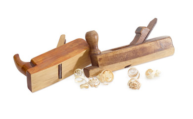 Two old wooden hand planes different purposes