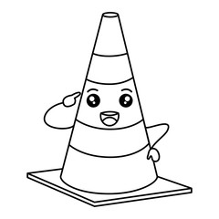 construction cone kawaii character