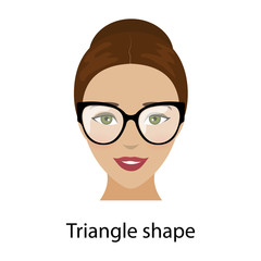 Woman triangle face shape