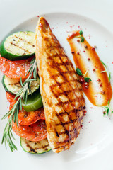 grilled chicken with vegetables