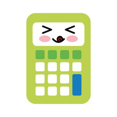 calculator math kawaii character