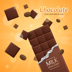 Vector Chocolate Package Bar Blank - Milk pieces