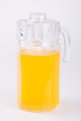 Orange juice or Orange juice in jug on background.