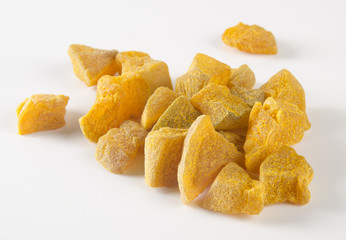 preserved fruits or dry ginger on the background.