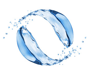 Water splashes in motion isolated on white background
