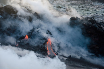 Kilauea volcano lava flow, Hawaii