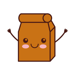 Lunch bag in paper bag kawaii character