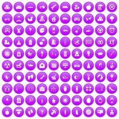 100 maternity leave icons set purple