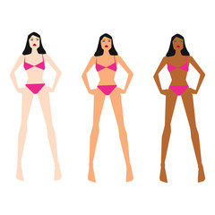 Vector illustration with different skin tones