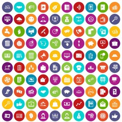 100 viral marketing icons set color