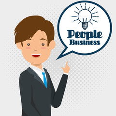 business people with speech bubbles communication