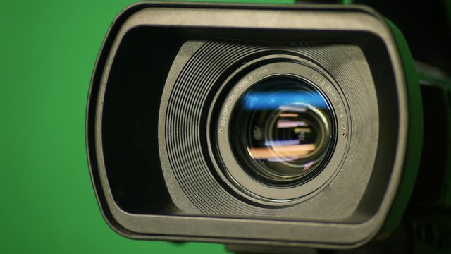 Cinema broadcast TV camera in motion