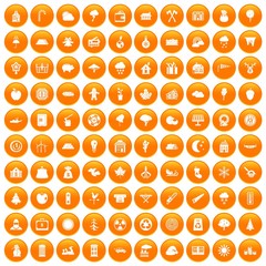 100 lumberjack icons set orange