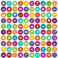 100 wealth icons set color