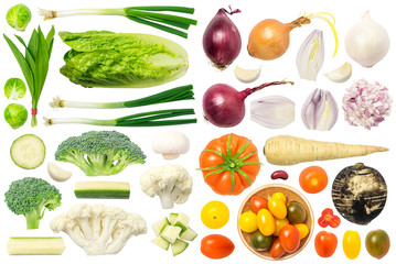 Légumes isolés sur fond blanc Set 2