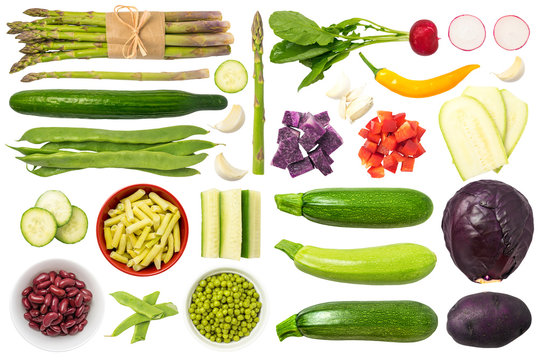 Vegetables Isolated on White Background Set 1