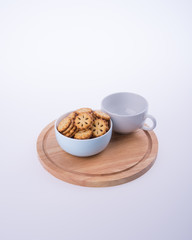 cookies or Tea and cookies on background.