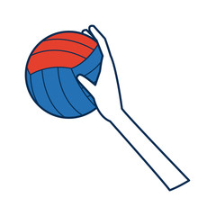 hand holding volleyball ball sport game champion