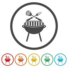 Grill Icons set Flat Graphic Design - Illustration 