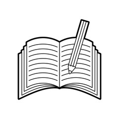 text book with pencil