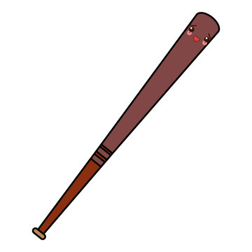kawaii wooden baseball bat sport cartoon