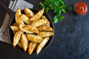 potato wedges with cheese