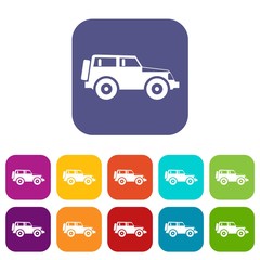 Jeep icons set