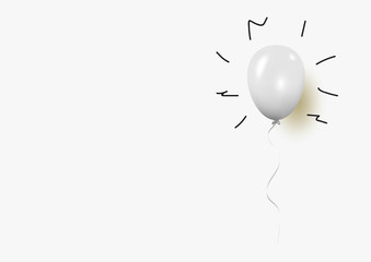 New idea with Outstanding creative balloon concept on gray background for copy space. minimal concept. Vector Illustration