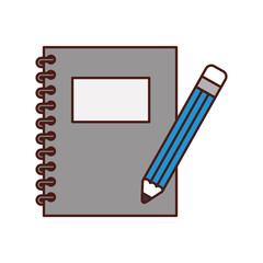 notebook school with pencil