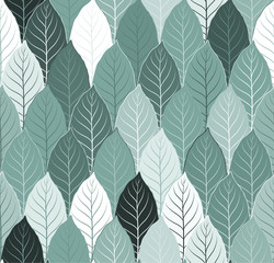 Nature seamless pattern background with leaves vector
