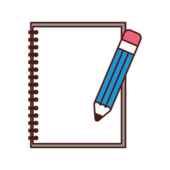 notebook school with pencil vector illustration design
