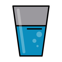 glass cup with water icon image