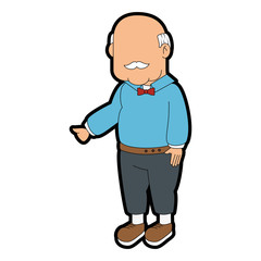 Obraz premium Grandfather faceless cartoon