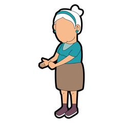 Grandmother faceless cartoon