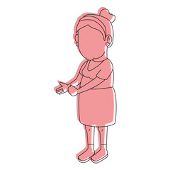 Grandmother faceless cartoon