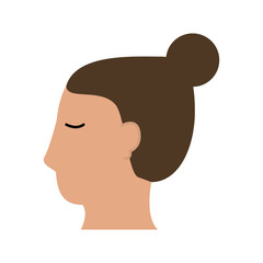 head of woman sideview icon image