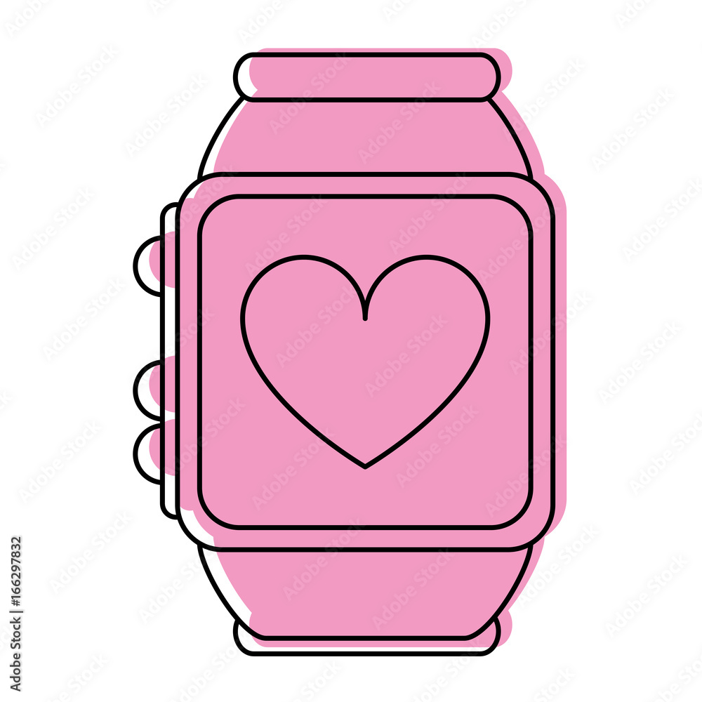 Wall mural heart rate wrist monitor icon image